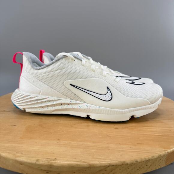 Nike Alpha Huarache 8 Pro LAX Mens Size 10 Turf Shoes Sail Hyper Pink Lacrosse - Picture 1 of 9
